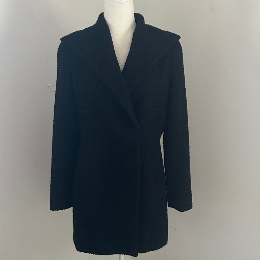 Calvin Klein Black Waffle Knit Coat sz 4